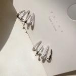 Elegant Multi-Layer Hoop Earrings for Women | Korean Style Sparkling Ear Cuffs | Gold & Silver Finish